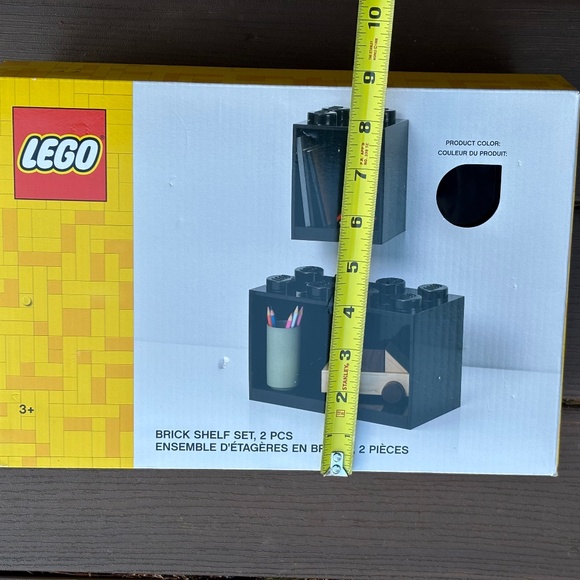 Lego 2-Piece Black Brick Shelf Storage Toy Display Set Ages 3+ - New, Dinged Box - Picture 7 of 11